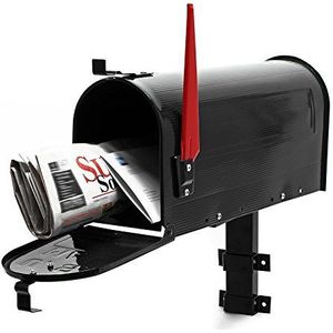 Amerikaanse brievenbus US mailbox – zilvergrijs – met passende wandbeugel muurhouder