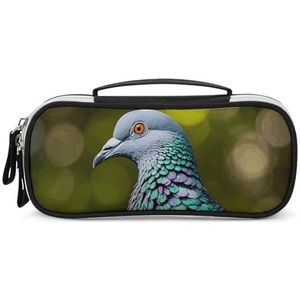 DWTJKMS Grijze Duif Lederen Make-uptas Draagbare Kleine Cosmetische Organizer Waterdichte Toilettassen Borstels Potloden En Reizen Make Up Accessoires