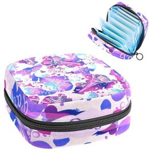 Opbergtas voor maandverband, menstruatiecup zakje, menstruatiezakorganizer voor vrouwelijke pads tampons, aquarel Pari Eiffeltoren