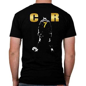 BurnTheBeans Ronaldo T-shirt Cristiano CR7 Real Madrid Portugal T-shirt S - 5XL + Longsleeve, Zwart T-shirt, S