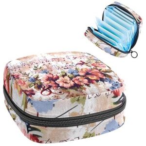Musical met melodie en bloem maandverband opbergtas menstruatie pad tas draagbare menstruatie cup zakje met rits voor tiener meisjes vrouwen dames