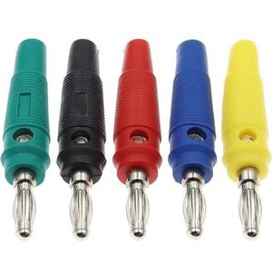 10 stuks 4 mm stekkers puur koperen vergulde muzikale luidspreker kabel draad pin banaan plug connectoren (kleur: 2 x 5 kleuren)