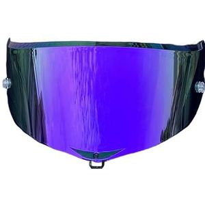 Motorhelm vizier lens, Helmvizier, PI-STA-schildvervanging for AGV PI-STA GPR Corsa-R PI-STA GPRR-gezichtsscherm Race3-vizier Uv-bescherming (anticondensfolie)(Revo Purple-day Use Only)