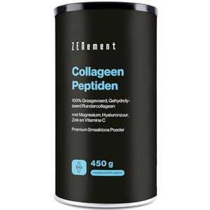 Gehydrolyseerde Collageen Peptiden van Grasgevoerde Runderen - met Magnesium, Hyaluronzuur, Zink en Vitamine C - Smaakloos - Hoge Oplosbaarheid - 450 g