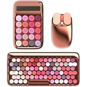 QPSJXN Draadloos Bluetooth Mechanisch Keyboard Rose Blossom Versie Theegolf voor Vrouwen aanpasbaar ontwerp (1 set)