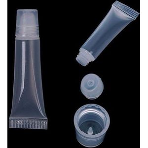 Brussels08 5 stuks 10 ml DIY lege lippenbalsem containers zachte lege buizen helder hervulbare cosmetische container met doppen make-up doos voor reizen buiten willekeurig