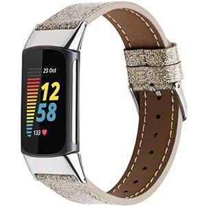 Echte leren bandjes compatibel met Fitbit Charge 5 bandje, verstelbaar leren sportbandje, vervangend horlogebandje, polsbandje, armbandje, voor Charge 5 Activity Tracker, voor vrouwen en mannen