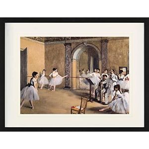 1art1 Edgar Degas Poster The Dance Foyer At The Opera On The Rue Le Peletier, 1872 Ingelijste Foto Met Passepartout | Muur Foto's | In Een Fotolijstje 80x60 cm