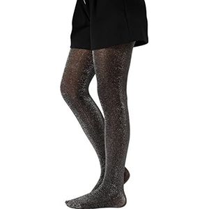 CALZITALY Meisjespanty met glitter, glanzende panty, panty voor kleine kinderen, van 2 tot 14 jaar, roze, zwart, meerkleurig, 40 DEN, Made in Italy, zwart, 4-6 Jaren