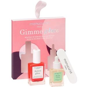 Manucurist Active Glow Raspberry Gift Set & Groene Olie – Inclusief: 1 Verzorging & Make-up Nagellak, 1 Nagelriemolie, 1 Gratis Mini Nagelvijl – Kerstcadeaus voor Vrouwen - Kerstcadeaus