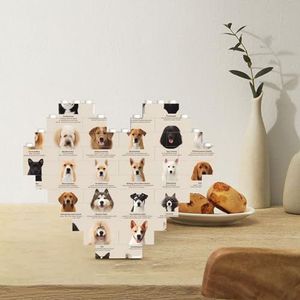 Bouwsteenpuzzel hartvormige bouwstenen hondenras puzzels blok puzzel voor volwassenen 3D micro bouwstenen voor huisdecoratie bakstenen set