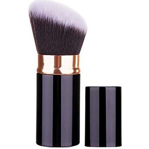 Intrekbare foundationborstel, Sinide Professional Kabuki make-upborstel - Beste Blush Brush Travel Kit voor Mineraal Poeder, Contouring, Crème of Vloeibare Cosmetica (Zwart Goud)