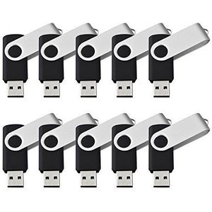 Groothandel, Lot, Bulk - 5/10/20 Pack Echte Capaciteit Zwart USB Flash Drive Geheugenstick Duim Opslag Pen Vouw U Schijf (4 GB, 20 stuks)