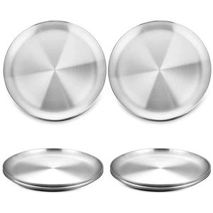 AYKANING Pizzapan, pizzapan, roestvrijstalen pizzapan, 20 cm set van 6, pizzapan, pizzapan, ronde pizzapan, bakplaat voor pizza, ovenplaat, antiaanbaklaag