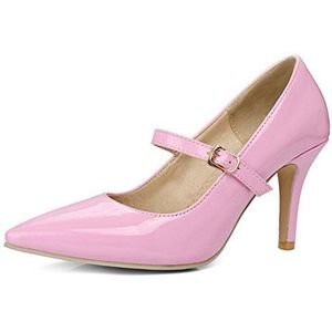 Smilice Dames elegante pumps met hoge hak Mary Jane schoenen, roze, 40 EU