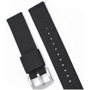 yeziu Sport Nylon Canvas watch Strap for Samsung Smart Watch Bracelet for Huawei 46MM 42MM Active Gear S3 Frontier(Color:Black01,Size:20mm)