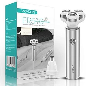 VOGOE Scheerapparaten voor mannen Elektrische scheerapparaten voor mannen, draadloos gezicht scheerapparaat oplaadbaar, elektrisch scheerapparaat voor heren, roterend scheren met neustrimmer, nat en