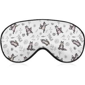 Grappige yoga wasbeer fitness slaap oogmasker voor mannen vrouwen tieners kinderen, nacht slaap oogschaduw cover comfort voor reizen yoga dutje