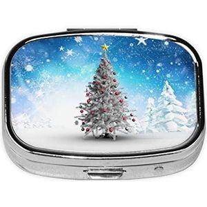 Kerstbomen Vierkante Vitamine Pil Box, Pil Dispenser Box Kabeljauwlever Olie Box