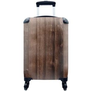 MuchoWow® Koffer - Plank - Bruin - Vintage - Hout - Past binnen 55x40x20 cm en 55x35x25 cm - Handbagage - Trolley - Fotokoffer - Cabin Size - Print