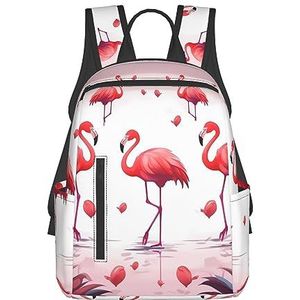 DOFFO Gardenia Reisrugzak met bloemen en vogelprint, casual boekentas, lichtgewicht laptop, dagrugzak, wandelrugzakken voor dames en heren, Mooie Roze Flamingo's, One Size, Dagrugzak Rugzakken
