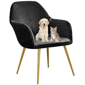 Stoelhoes met armen, fluwelen kapstoelhoes, moderne fauteuilhoes, stretch beschermhoes voor eetkamerstoel, voor keuken, eetkamer, make-up kamer, woonkamer (zwart, 2 stuks)