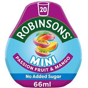 Robinsons Mini - Geen toegevoegde suiker - Caloriearm - Passiefruit en mango - Maakt 20 dranken per verpakking, 66 ml