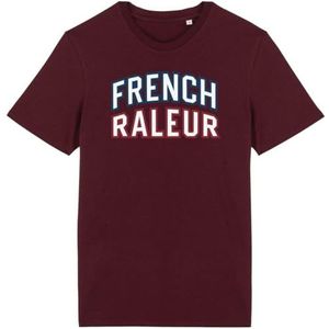 T-shirt French Raleur - voor heren - Bedrukt in Frankrijk - 100% biologisch katoen - Verjaardagscadeau French Touch Original Grappig, Bordeaux, XL