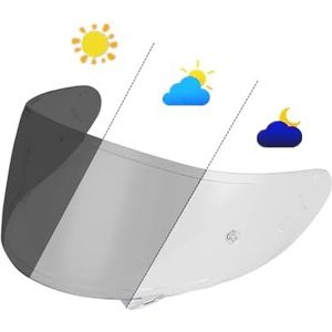 Motorhelm vizier lens, Helmvizier, vervangend vizier for gezichtsscherm for SHOEI RF-1200 CWR-1 NXR X-Spirit Z7 X-14 helmvizier Uv-Cut (basis)(Photochromic-day and Night)