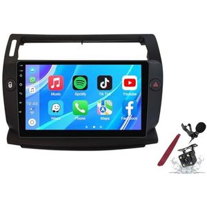 Android 14 Autoradio Sat Navi voor C-itroen C4(2004-2014) 9 Inch Touchscreen Multimedia Speler met Draadloze Carplay GPS Navigatie FM RDS Bluetooth 5G-WiFi SWC DSP,M100s