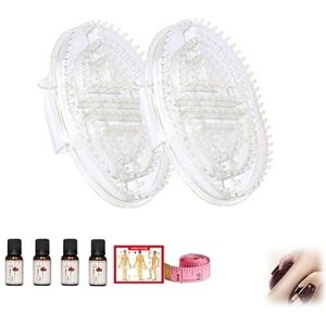 Meridian Brush Massage Brush, Beauty Salon Professional Custom Meridian Brush, Meridian Brush Massage Body Brush,Meridian Massage Brush,Full Body Relaxation Comb (White,2pcs+4pcsessential oil)