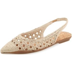 Aerosoles Diego Ballet voor dames, plat, natuurlijk geborduurd Raffia, maat 38 EU, Natuurlijke geborduurde Raffia, 43 EU