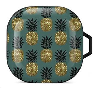 Ananas Oordopjes Hoesje Compatibel met Samsung Hard Shell Beschermhoes Zwart-Stijl