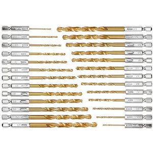 26-delige zeskantige boorset, 1,5-6,5 mm boor met zeskantige schacht, snelwisselboor, zeskantige schacht voor metaal, accessoires, klopboormachine