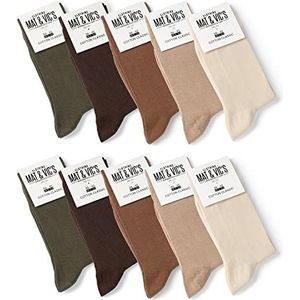 Mat & Vic's 10 paar sokken voor hem en haar, katoen klassiek, comfortabel, klimaat regulerend
