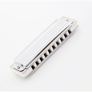 Zilveren Diatonische Mondharmonica Met 10 Gaten, Messing Hoes, Fosforbrons Rieten Voor Optredens Harmonica voor Volwassenen (Color : Key-Db)