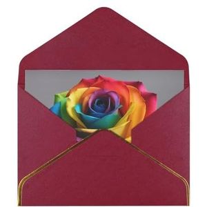 Rainbow Rose bedrukte wenskaarten, prachtige blanco wenskaarten met enveloppen, grappige kaarten voor elke gelegenheid