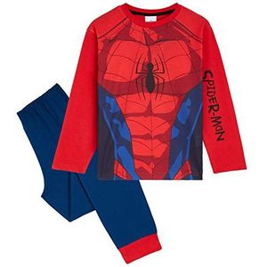 Marvel Jongens pyjama set Spiderman Lounge Wear lange top en broek tieners kinderen pyjama 18 maanden-14 jaar geschenken voor jongens, Rode Spiderman, 7-8 jaar