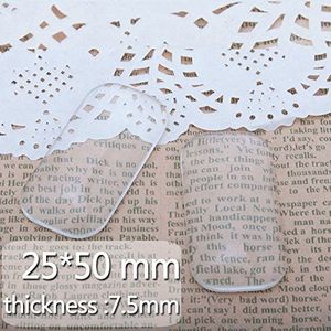 Rosebeading 25x50mm Rechthoek Flat Back Clear Glass Cabochon-gecamberde hoek-20 stks/partij