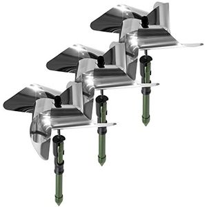 GARDIGO® vogelafstotende windturbine - set van 3 | Duivenafweermiddel voor balkons en tuinen | Reflecterend vogelafschrikmiddel door rotatie | Duivenafstotend, mussenafstotend, eksterafstotend