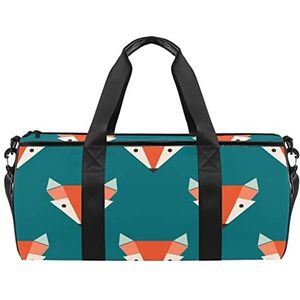 Foxes Geometrische Reizen Duffle Bag Sport Bagage met Rugzak Tote Gym Tas voor Mannen en Vrouwen, Vossen Geometrisch, 45 x 23 x 23 cm / 17.7 x 9 x 9 inch