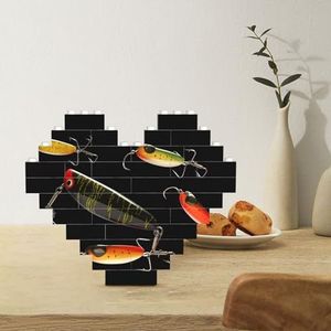 Bouwsteenpuzzel hartvormige bouwstenen vissen lokken puzzels blokpuzzel voor volwassenen 3D micro bouwstenen voor huisdecoratie bakstenen set