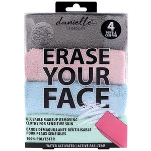 Danielle Creations Erase Your Face Eco Friendly Herbruikbare Make Up Remover Doeken - Multipack Doos van 4 Pastel