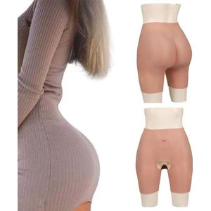 Adima Volledig siliconen slipjes billen- en heupvergroter control push-up slip nep kont onzichtbare shapewear voor vrouwen crossdresser,Bronzen,M2
