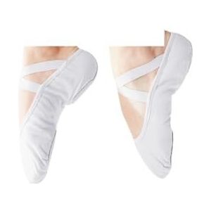 QAUUCP Balletschoenen voor dames, meisjes, balletschoenen, zachte zool, elastische dansschoenen, professionele dansschoenen, fitness, yogaschoenen, balletschoenen (wit, 24)