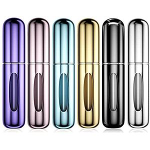 Newaner Parfumverstuiver, navulbare parfumverstuiver, zakvernevelaar, draagbare mini parfumspuitfles, parfumverstuiver met kijkvenster, goed voor wandelingen, reizen en uitgaan, 6 stuks, 5 ml