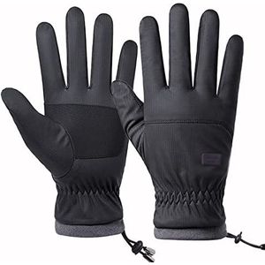 Paardrijhandschoenen Fietshandschoenen Winter Warm Ski Gloves Touchscreen Plus Fluwelen Warme Buitenlip Rijhandschoenen Hardloophandschoenen Sporthandschoenen (Color : Svart, Size : One Size)