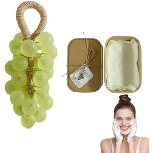 Druivenzeep, druivenzeep aan een touw, decoratieve handgemaakte kristallen druiven for het wassen van frisse lucht, langdurige geur, milde reiniging, kerstcadeau for mannen en vrouwen(G)