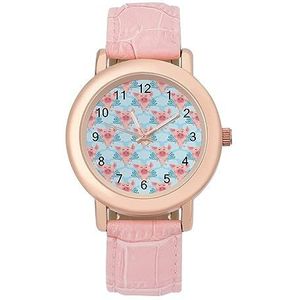 Roze Biggen Horloges Voor Vrouwen Mode Sport Horloge Vrouwen Lederen Horloge
