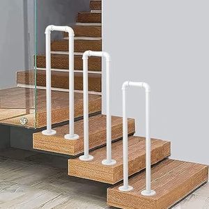 Witte trapleuning Leuning Moderne U-vormige antisliphandgreep Trapleuning for trappen Villa, tuin, zoldersteunbalk(3.1ft/95cm)